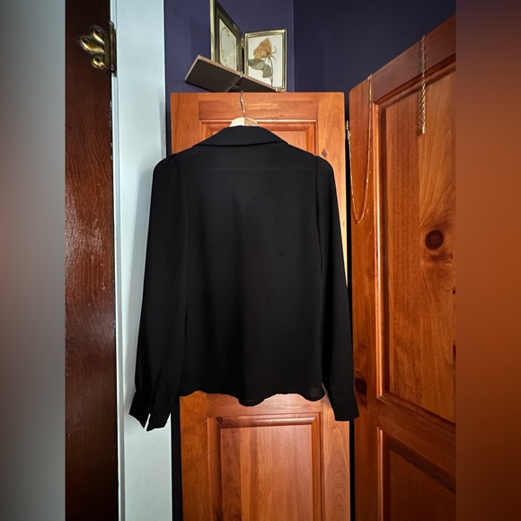 Shein black Button Down Blouse Top - Picture 5 of 5